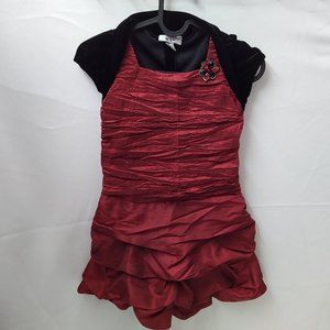 BCX Girl Scrunchy Red Dress
